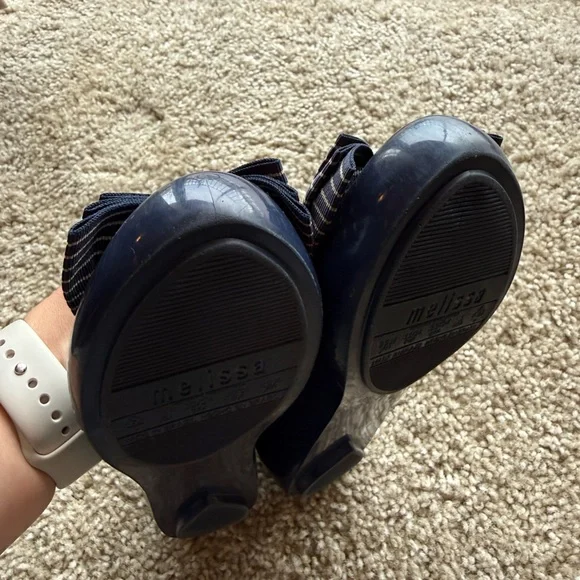 Melissa Navy Bow Accent Flats - Picture 3 of 4